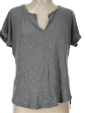 Madewell Gray Short Sleeve Split-Neck Tee